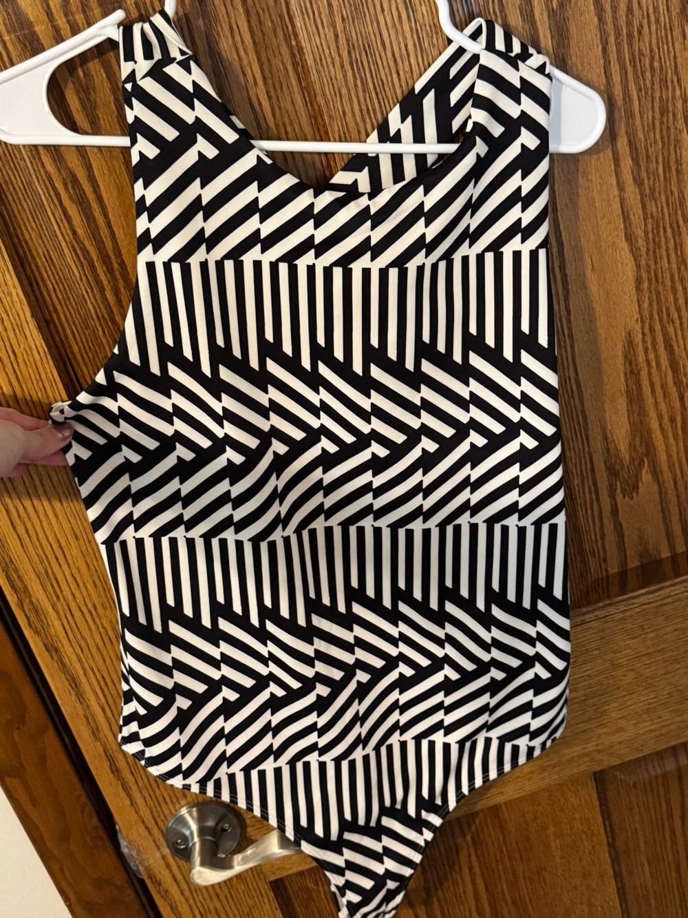 Black and White Bodysuit with Strapy/Open back